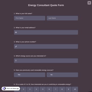Energy Consultant Quote Form