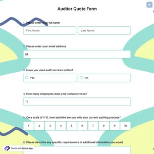 Auditor Quote Form