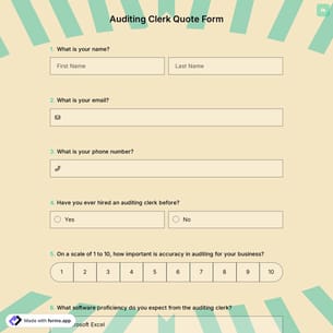 Auditing Clerk Quote Form