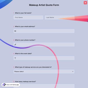Makeup Artist Quote Form