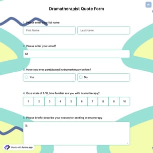 Dramatherapist Quote Form