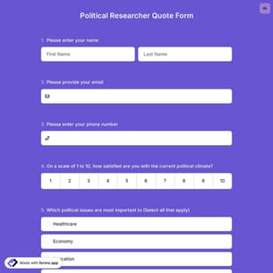 Political Researcher Quote Form