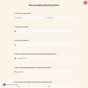 Microneedling Booking Form