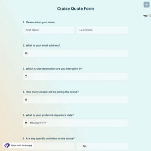 Cruise Quote Form