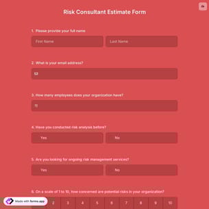 Risk Consultant Estimate Form