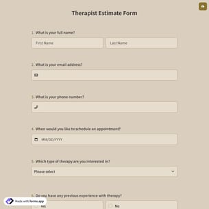 Therapist Estimate Form