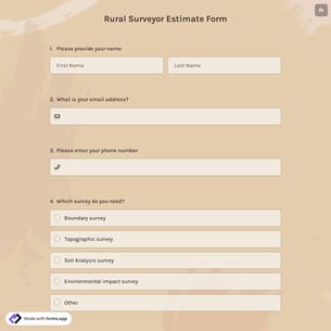 Rural Surveyor Estimate Form