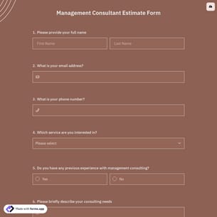 Management Consultant Estimate Form
