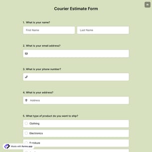 Courier Estimate Form