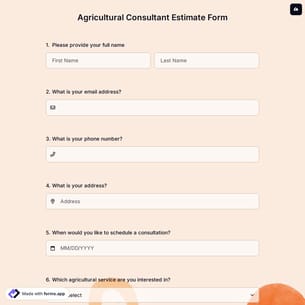 Agricultural Consultant Estimate Form