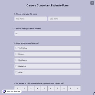 Careers Consultant Estimate Form