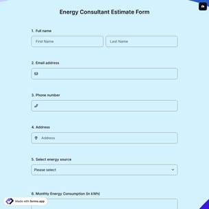 Energy Consultant Estimate Form