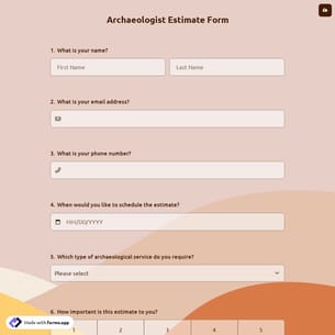 Archaeologist Estimate Form