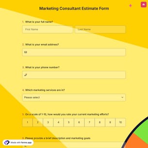Marketing Consultant Estimate Form