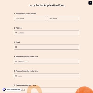Lorry Rental Application Form