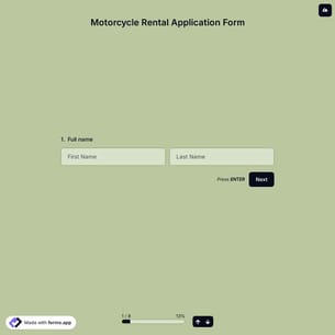 Motorcycle Rental Application Form