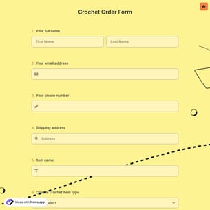Online Crochet Order Form