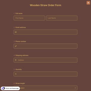 Wooden Straw Order Form