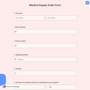 Medical Supply Order Form