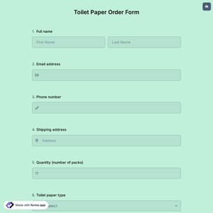 Toilet Paper Order Form