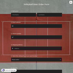 Volleyball Gear Order Form