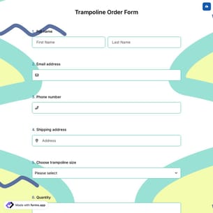 Trampoline Order Form