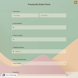 Tracksuits Order Form