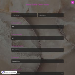 Stone Table Order Form