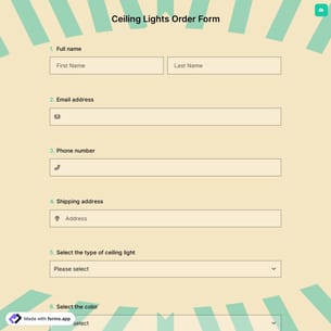 Ceiling Lights Order Form