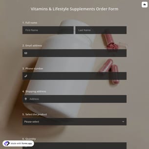 Vitamins & Lifestyle Supplements Order Form
