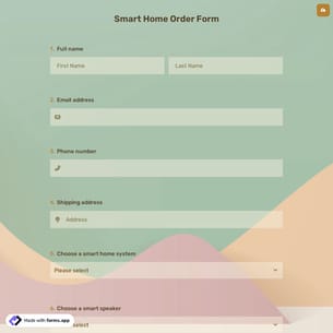 Smart Home Order Form