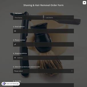 Shaving & Hair Removal Order Form