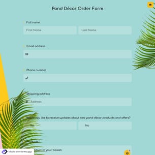 Pond Décor Order Form