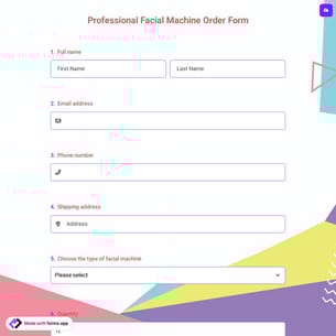 Professional Facial Machine Order Form