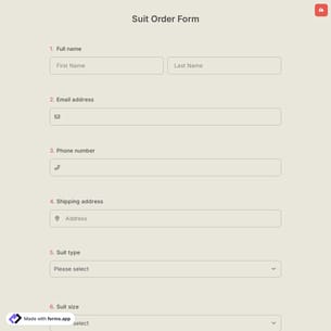 Suit Order Form