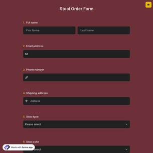 Stool Order Form