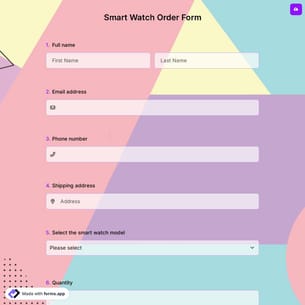 Smart Watch Order Form