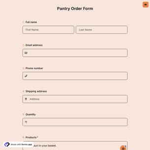 Pantry Order Form