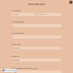 Drink Order Form
