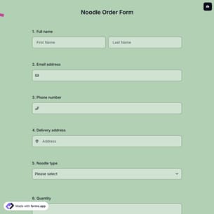 Noodle Order Form