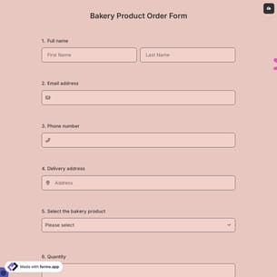 Bakery Product Order Form