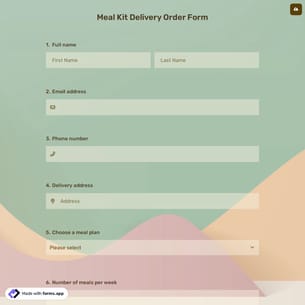Meal Kit Delivery Order Form