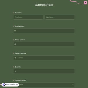 Bagel Order Form