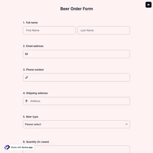 Beer Order Form