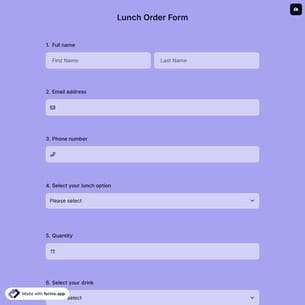 Lunch Order Form