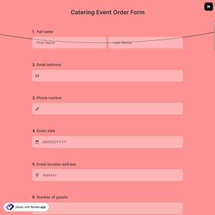 Catering Event Order Form