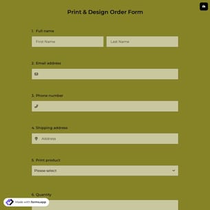 Print & Design Order Form