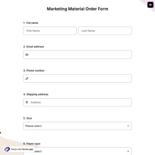 Marketing Material Order Form