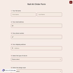 Nail Art Order Form