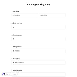 Catering Booking Form